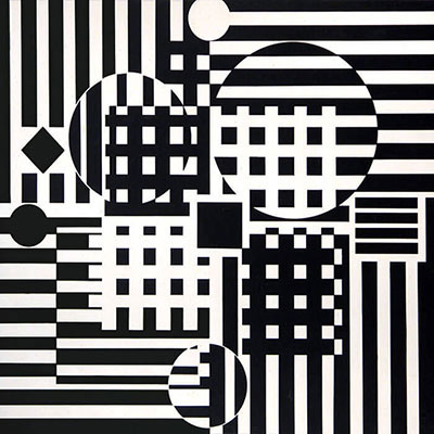 Victor Vasarely EnceladeCity in California USA reproduccione de cuadro