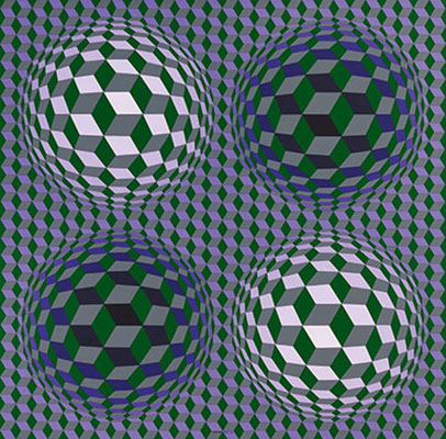 Victor Vasarely Volans. kgm reproduccione de cuadro