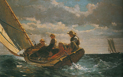 Winslow Homer BREENZING UP (A Fair Wind) reproduccione de cuadro