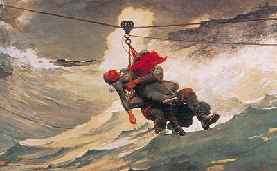 Winslow Homer La línea de vida reproduccione de cuadro