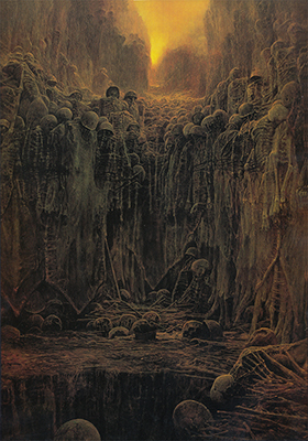 Zdzislaw Beksinski Huesos reproduccione de cuadro