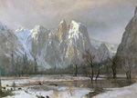 Albert Bierstadt, Cathedral Rocks, Yosemite Valley, California Reproducciones de cuadro