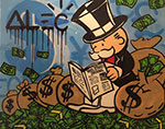 Alec Monopoly Leyendo WSJ reproduccione de cuadro