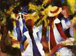 August Macke Las niñas en el bosque reproduccione de cuadro