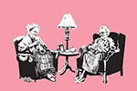 Banksy Abuelas reproduccione de cuadro