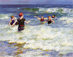 Edward Henry Potthast, En el Surf Reproducciones de cuadro