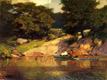 Edward Henry Potthast Navegar en Central Park reproduccione de cuadro