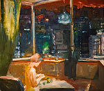 Elmer Bischoff Interior con Cityscape reproduccione de cuadro