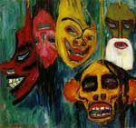 Emil Nolde Máscaras de vida reproduccione de cuadro