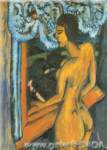 Ernst Ludwig Kirchner Marrón Nude en la ventana reproduccione de cuadro