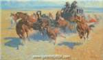 Frederic Remington Downing the Neigh Leader reproduccione de cuadro