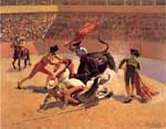 Frederic Remington Lucha de toros en México reproduccione de cuadro