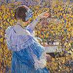 Frederick Frieseke El Cachorro de Pájaros reproduccione de cuadro