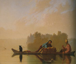 George Caleb Bingham Comerciantes de pieles que descienden del Missouri reproduccione de cuadro