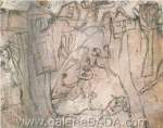 Jean Dubuffet La vida en el pueblo reproduccione de cuadro