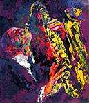 Leroy Neiman Saxman. reproduccione de cuadro