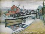 L.S. Lowry Barcas en un canal reproduccione de cuadro