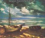 Maurice de Vlaminck, Barcos en Low Tide Reproducciones de cuadro