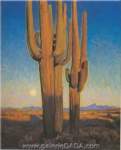 Maynard Dixon, Saguaros en Sunset Reproducciones de cuadro