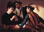 Michelangelo Caravaggio Los Cardsharps reproduccione de cuadro