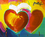 Peter Max Dos Hearts reproduccione de cuadro