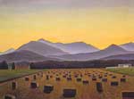 Rockwell Kent Hay Bales, Evening, debajo de Whiteface reproduccione de cuadro