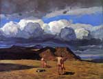 Rockwell Kent Hombres y montañas reproduccione de cuadro