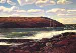 Rockwell Kent Puerto de Monhegan reproduccione de cuadro