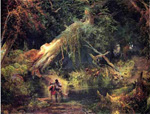 Thomas Moran, Caza de esclavos, lúgubre Swamp, Virginia Reproducciones de cuadro