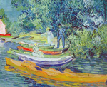 Vincent Van Gogh Banco de la Oise en Auvers (pintura gruesa de Impasto) reproduccione de cuadro