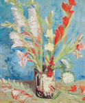 Vincent Van Gogh Jarrón con Gladioli (pintura gruesa de Impasto) reproduccione de cuadro