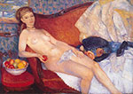 William Glackens Desnudo con Apple reproduccione de cuadro