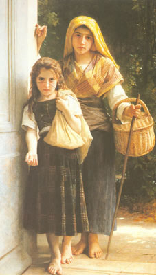 Adolphe-William Bouguereau Les petites mendiantes reproduction-de-tableau