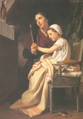 Adolphe-William Bouguereau L'offrande de remerciement reproduction-de-tableau