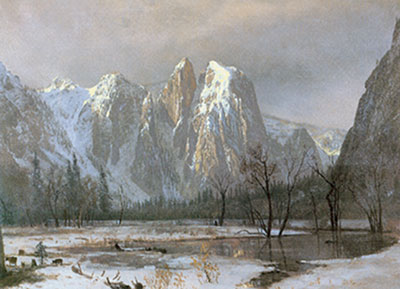 Albert Bierstadt Cathedral Rocks, vallée de Yosemite, Californie reproduction-de-tableau