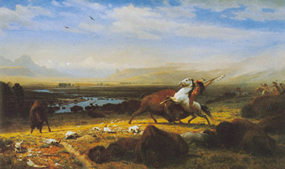 Albert Bierstadt Le dernier du Buffalo reproduction-de-tableau