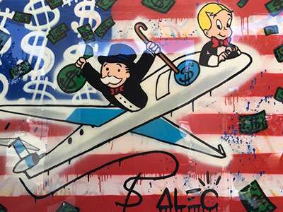 Alec Monopoly Avion reproduction-de-tableau