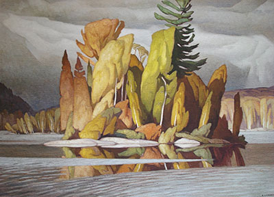 Alfred J. Casson Petite île reproduction-de-tableau