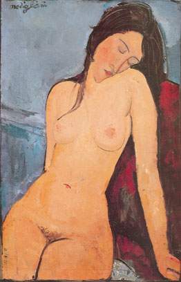 Amedeo Modigliani Assis nu reproduction-de-tableau