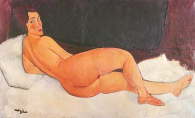 Amedeo Modigliani Nue regardant par-dessus son épaule droite reproduction-de-tableau