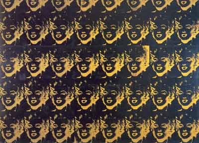 Andy Warhol Quarante marilyns d'or reproduction-de-tableau