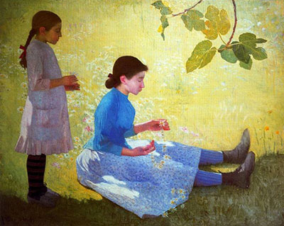 Aristride Maillol La petite fille couronnée reproduction-de-tableau