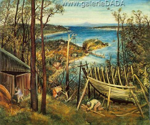 Arthur Merric Boyd Constructeurs de bateaux Eden reproduction-de-tableau