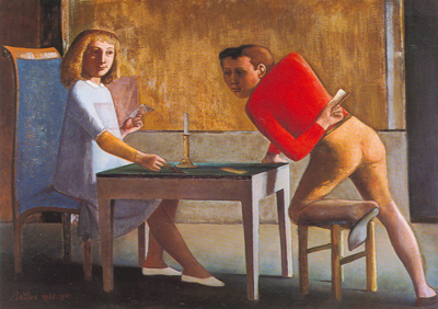 Balthasar Balthus Le jeu de cartes reproduction-de-tableau