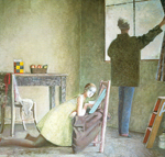 Balthasar Balthus Le peintre et son modèle reproduction-de-tableau