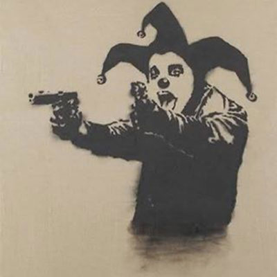 Banksy Clown reproduction-de-tableau