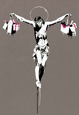 Banksy Jésus consommateur reproduction-de-tableau