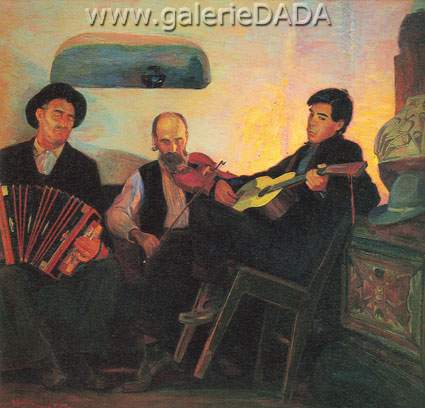 Bert Geer Phillips Trois musiciens de la baille reproduction-de-tableau