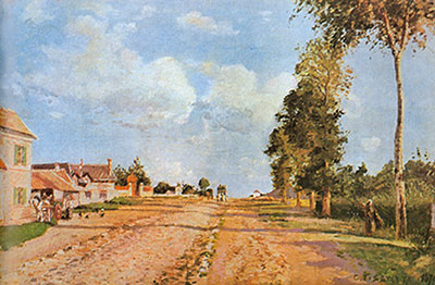 Camille Pissarro La route de Rocquecourt reproduction-de-tableau