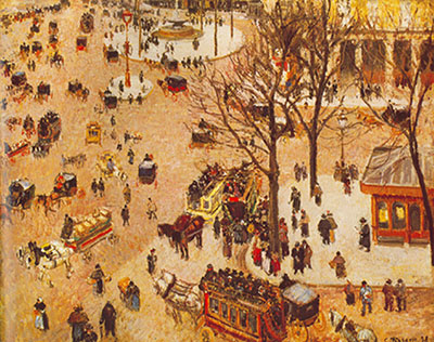 Camille Pissarro Place de théâtre, France reproduction-de-tableau